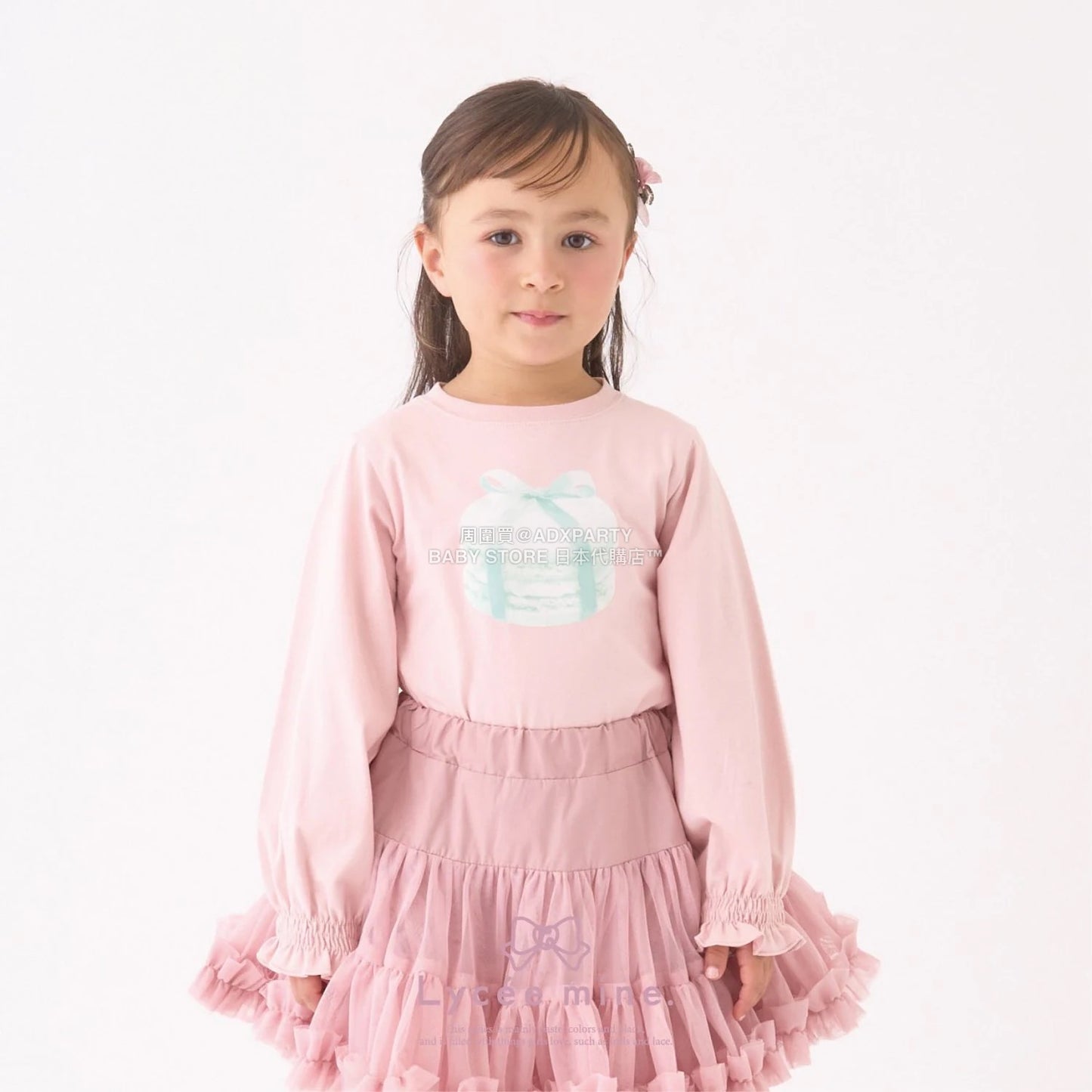 日本童裝 Ly# mine 印花圖案上衣 100-150cm 女童款 冬季 TOPS