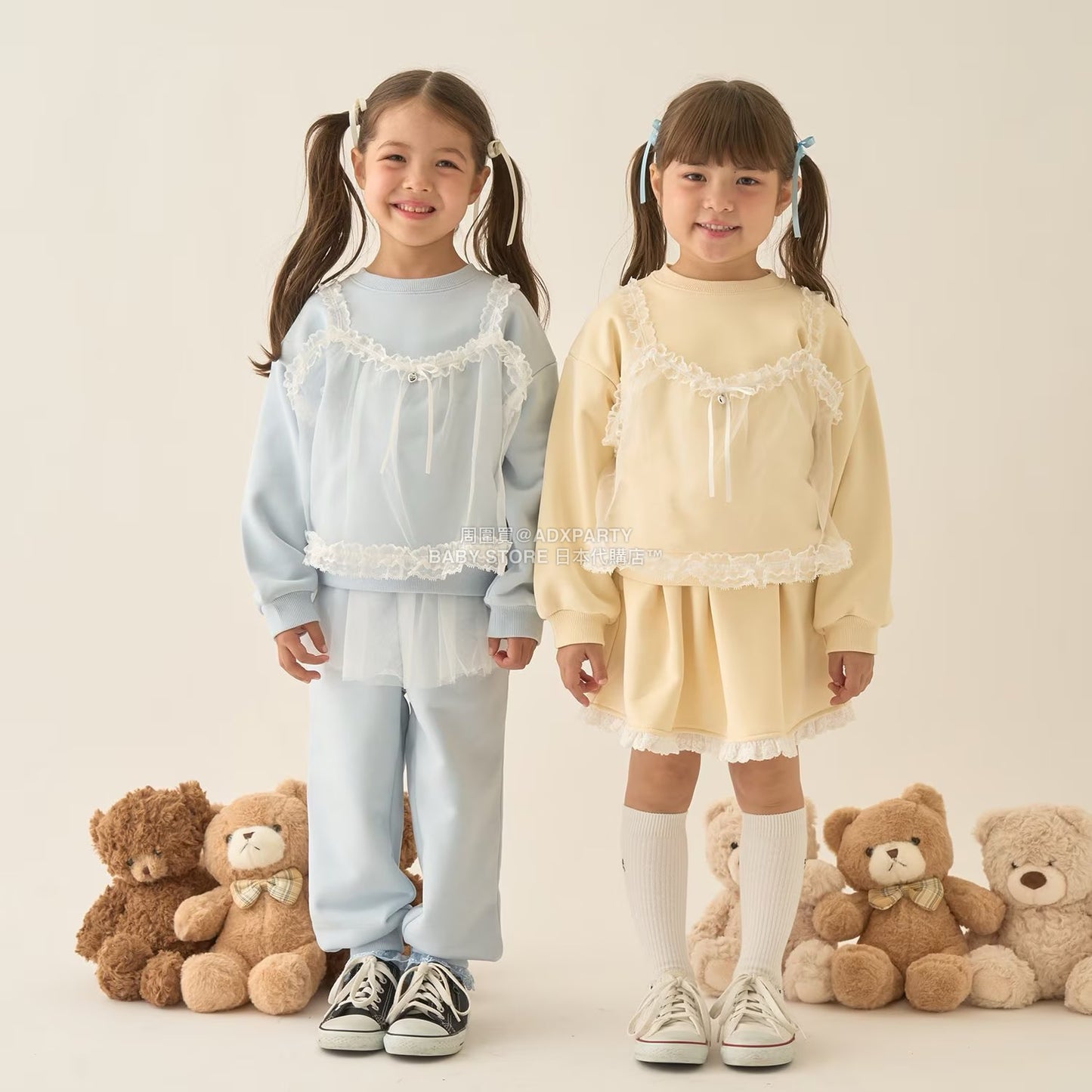 日本童裝 Ly# mine 吊帶薄紗拼接衛衣 100-150cm 女童款 冬季 TOPS