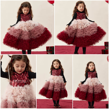 新年童裝 新年閃亮亮背心紗裙 90-150cm 女童款 新年中式華服唐裝 新春馬年 2026年 AAA