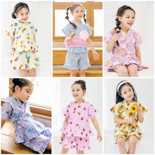 日本童裝 apres les cours 日本甚平 日本和服 80-130cm 女童款 夏季 TOPS PANTS 日本夏祭慶典特輯