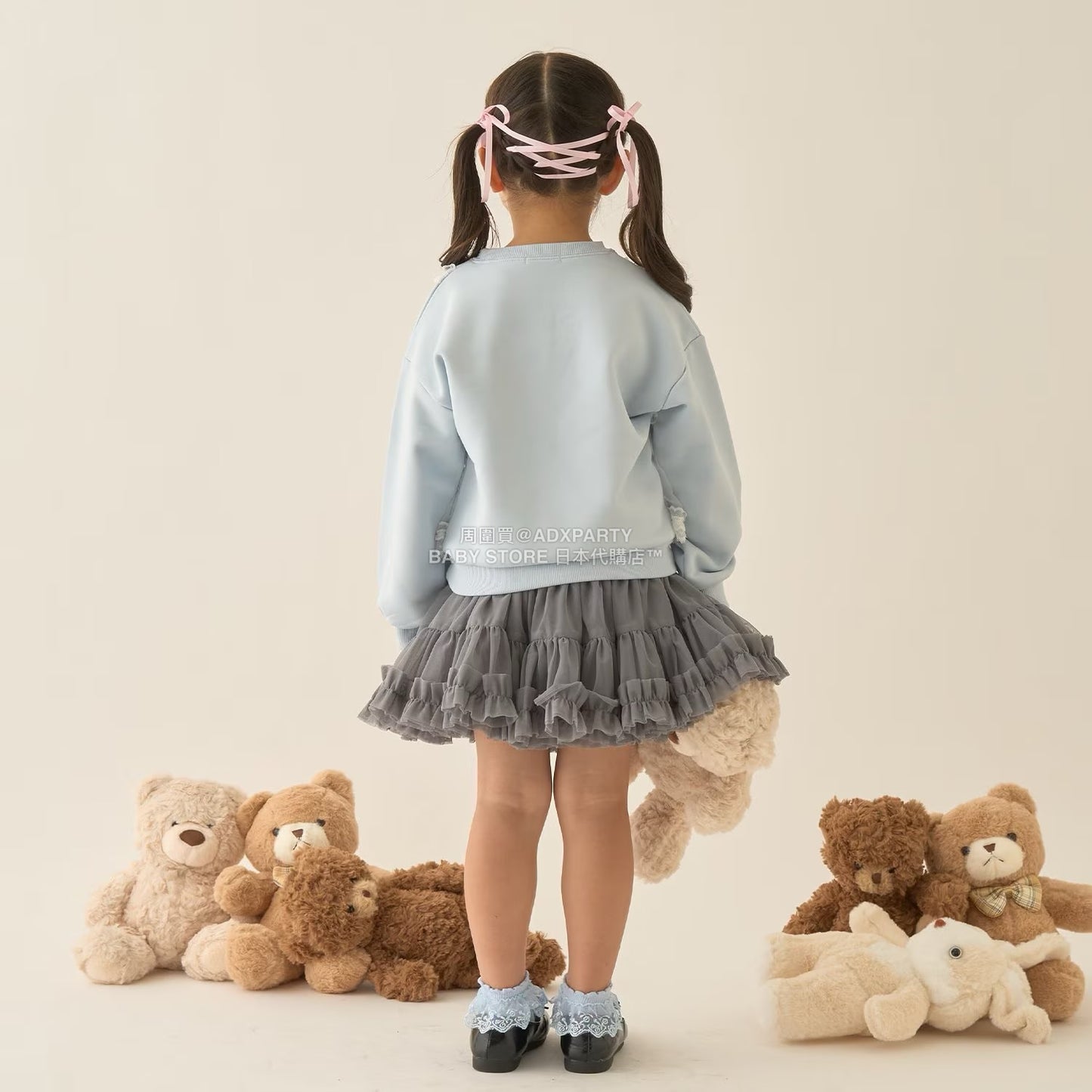 日本童裝 Ly# mine 吊帶薄紗拼接衛衣 100-150cm 女童款 冬季 TOPS