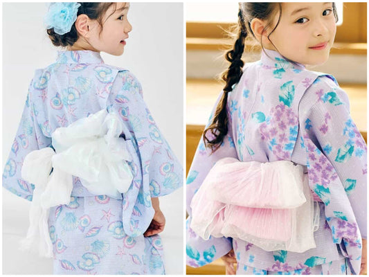 日本童裝 apres les cours 薄紗/極光腰帶 日本浴衣 日本甚平 日本和服 女童款 夏季 其他品牌童裝 日本夏祭慶典特輯