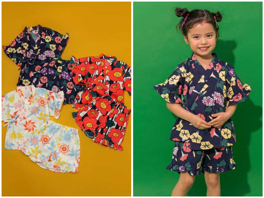 Disney Japanese children's clothing, Jinbei Japanese kimono, 100-150cm, for girls, summer, other brand children's clothing, TOPS PANTS, Japanese Summer Festival Special