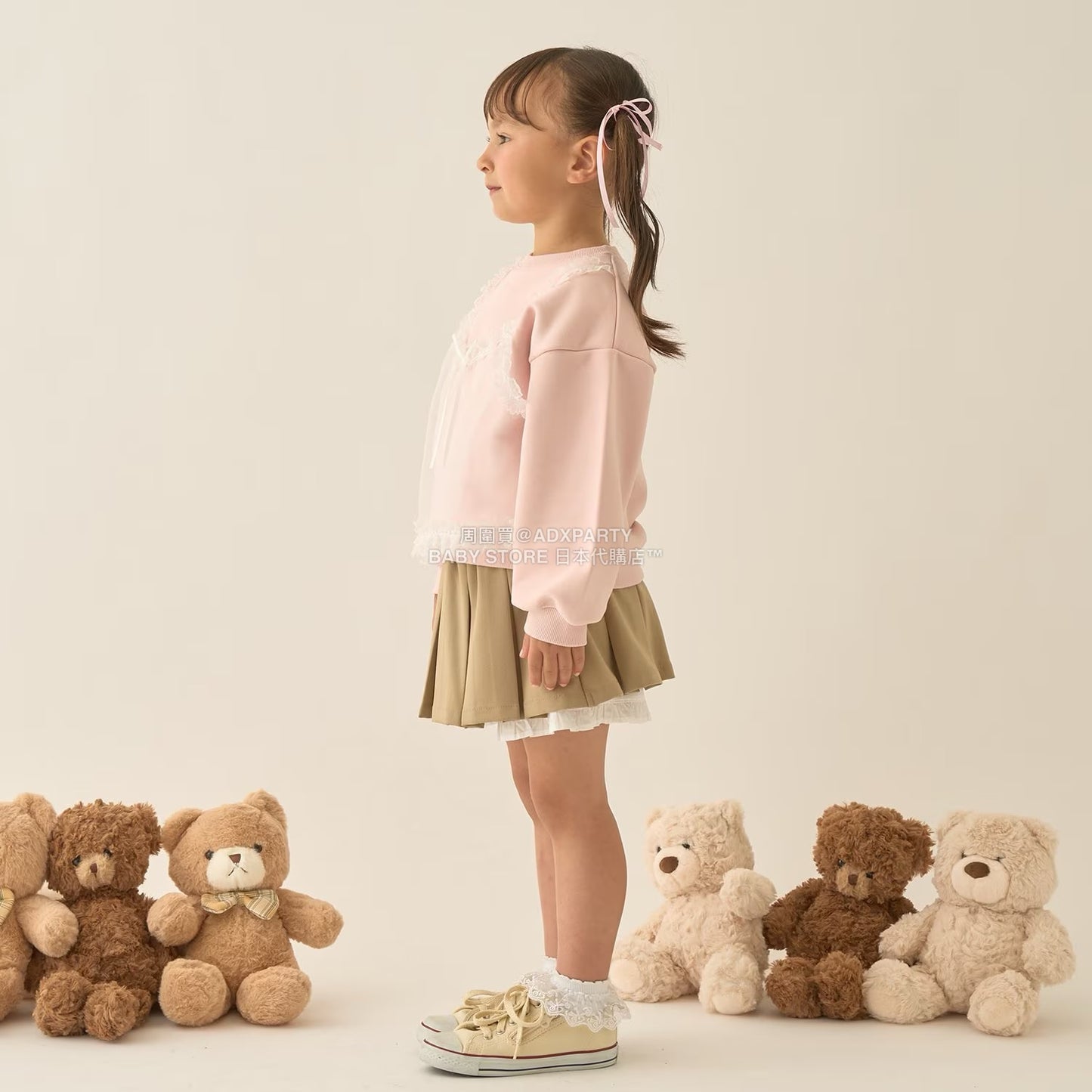 日本童裝 Ly# mine 吊帶薄紗拼接衛衣 100-150cm 女童款 冬季 TOPS