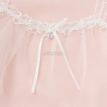 日本童裝 Ly# mine 吊帶薄紗拼接衛衣 100-150cm 女童款 冬季 TOPS