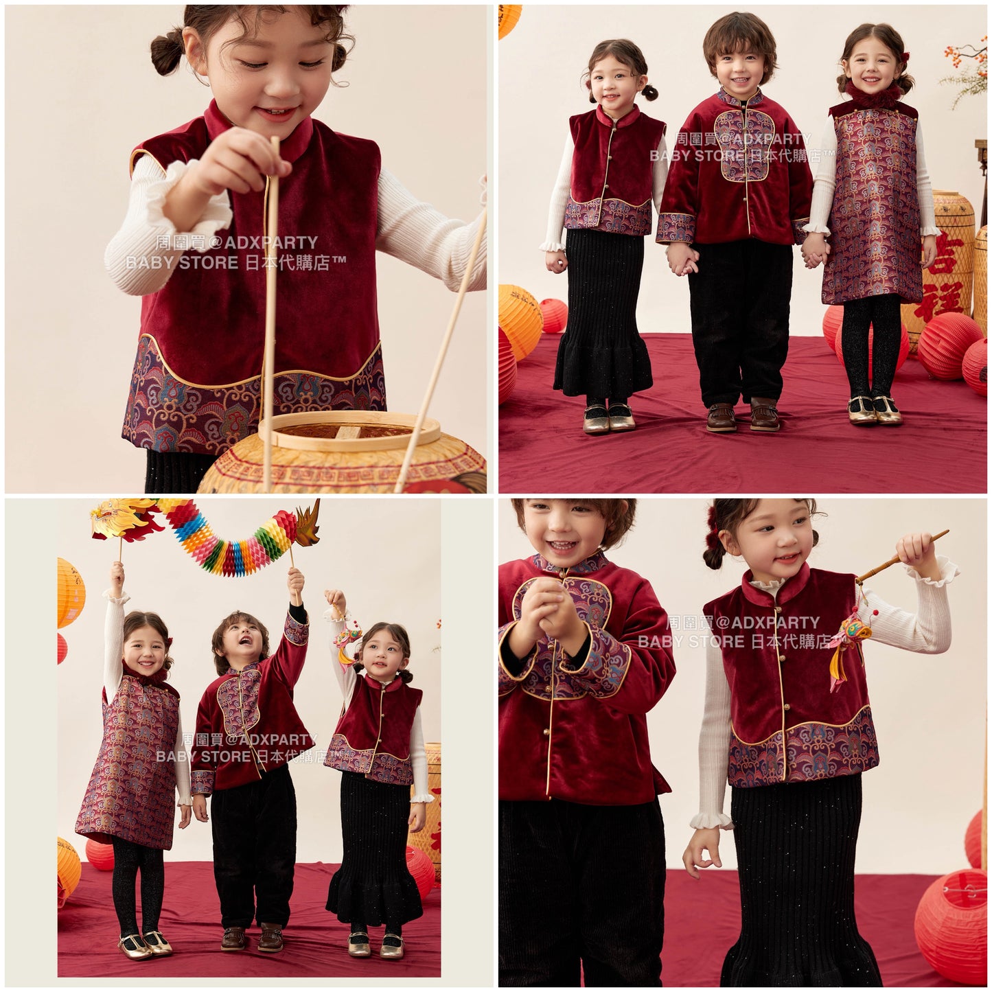 新年童裝 福祿滿年唐裝系列 90-150cm 男童款/女童款 新年中式華服唐裝 新春馬年 2026年 AAA