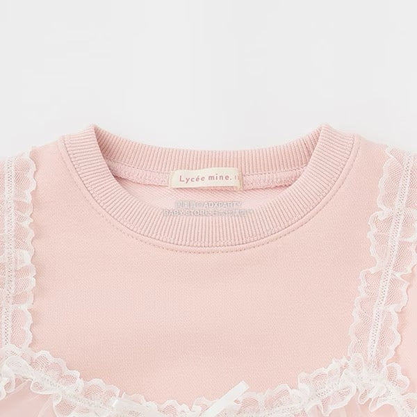 日本童裝 Ly# mine 吊帶薄紗拼接衛衣 100-150cm 女童款 冬季 TOPS