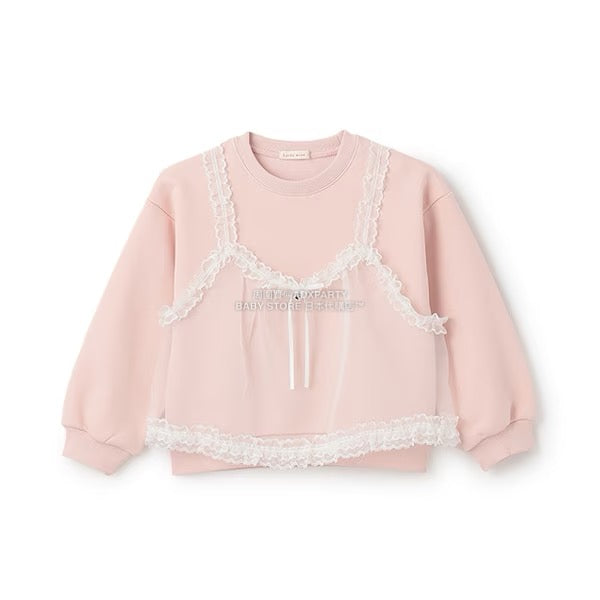 日本童裝 Ly# mine 吊帶薄紗拼接衛衣 100-150cm 女童款 冬季 TOPS