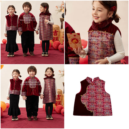 新年童裝 福祿滿年唐裝系列 90-150cm 男童款/女童款 新年中式華服唐裝 新春馬年 2026年 AAA