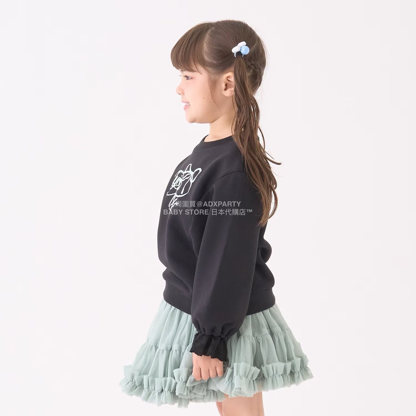 日本童裝 Ly# mine 蕾絲袖口衛衣 100-150cm 女童款 冬季 TOPS