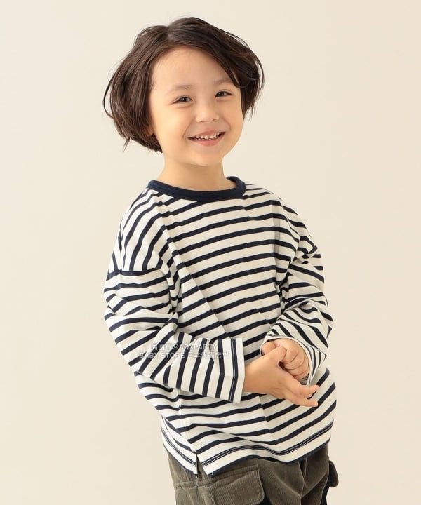 日本童裝 BEAMS mini 條紋長袖上衣 90-140cm 男童款/女童款 秋冬季 TOPS