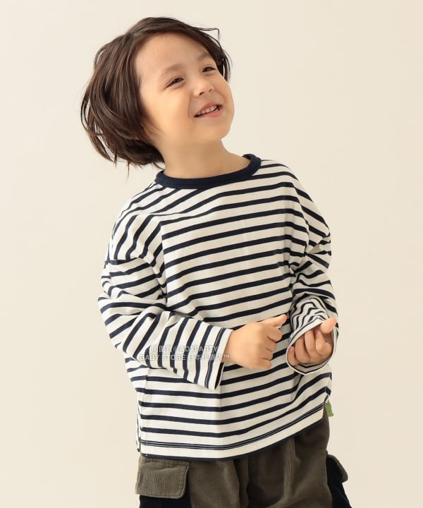 日本童裝 BEAMS mini 條紋長袖上衣 90-140cm 男童款/女童款 秋冬季 TOPS