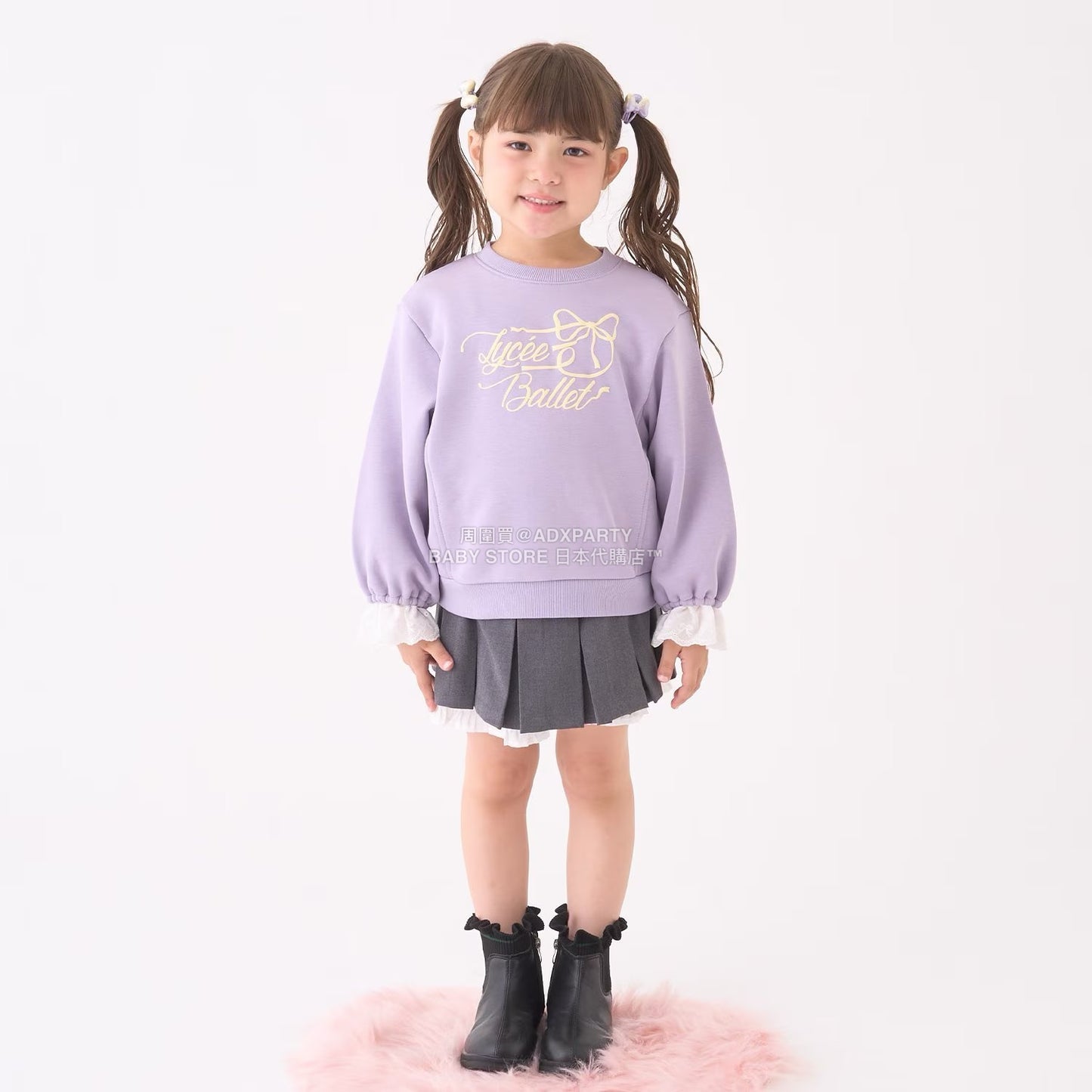 日本童裝 Ly# mine 蕾絲袖口衛衣 100-150cm 女童款 冬季 TOPS