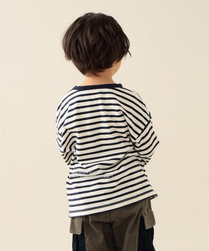 日本童裝 BEAMS mini 條紋長袖上衣 90-140cm 男童款/女童款 秋冬季 TOPS