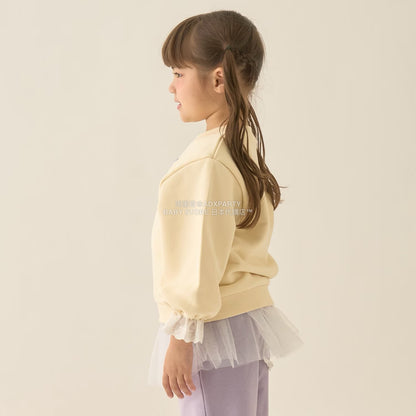 日本童裝 Ly# mine 蕾絲袖口衛衣 100-150cm 女童款 冬季 TOPS