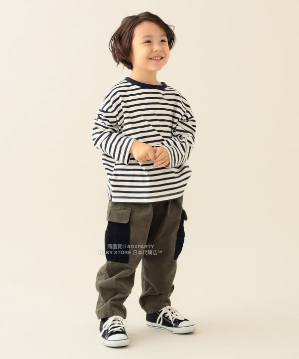 日本童裝 BEAMS mini 條紋長袖上衣 90-140cm 男童款/女童款 秋冬季 TOPS