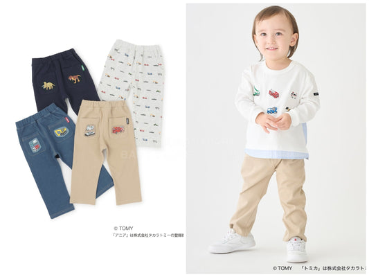 日本童裝 pe#main x TOMICA・ANIA 休閒褲上衣 80-110cm 男童款 春季 PANTS