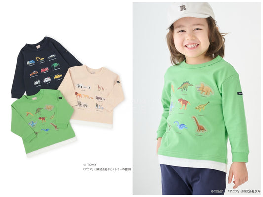 日本童裝 pe#main x TOMICA・ANIA 假兩件上衣 80-130cm 男童款 春季 TOPS