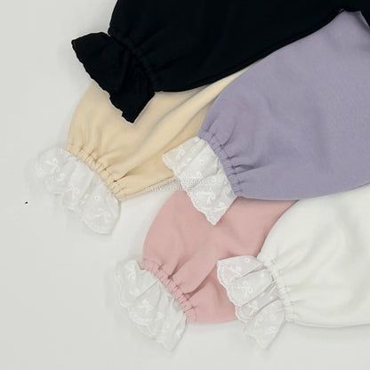 日本童裝 Ly# mine 蕾絲袖口衛衣 100-150cm 女童款 冬季 TOPS