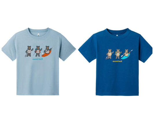 Mont-Bell (Japan) UV-Proof, Quick-Drying, Odor-Suppressing Outdoor Play Bear Short-Sleeved T-Shirt (100-120cm) for Boys and Girls Summer TOPS