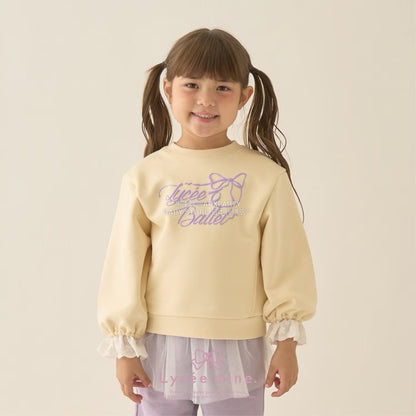 日本童裝 Ly# mine 蕾絲袖口衛衣 100-150cm 女童款 冬季 TOPS