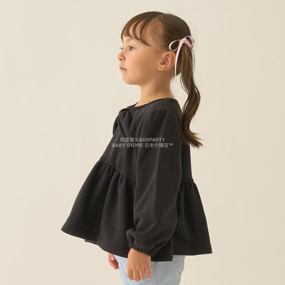 日本童裝 Ly# mine 蝴蝶結領荷葉上衣 100-150cm 女童款 冬季 TOPS