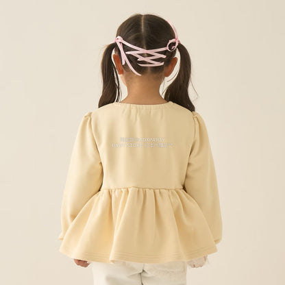 日本童裝 Ly# mine 蝴蝶結領荷葉上衣 100-150cm 女童款 冬季 TOPS