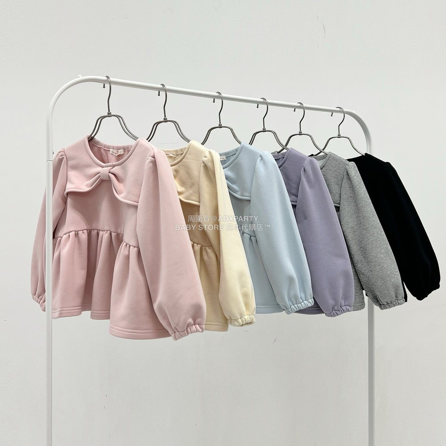 日本童裝 Ly# mine 蝴蝶結領荷葉上衣 100-150cm 女童款 冬季 TOPS