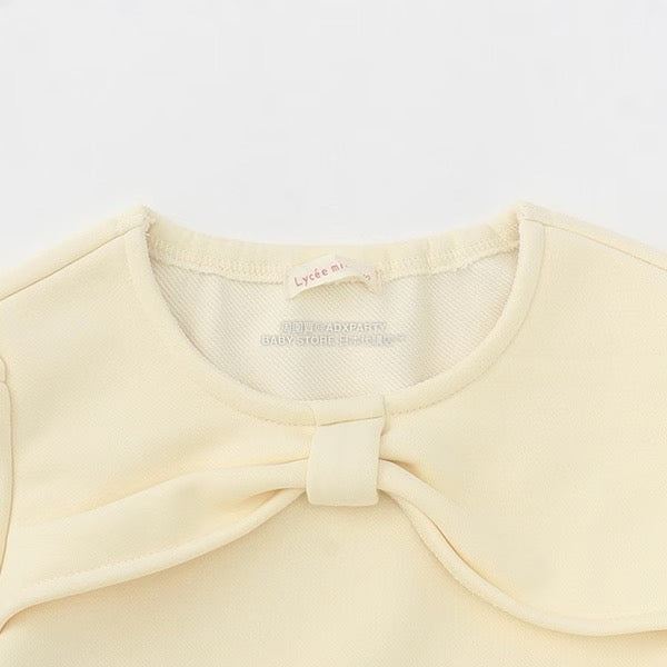 日本童裝 Ly# mine 蝴蝶結領荷葉上衣 100-150cm 女童款 冬季 TOPS