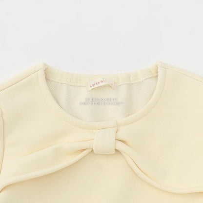 日本童裝 Ly# mine 蝴蝶結領荷葉上衣 100-150cm 女童款 冬季 TOPS
