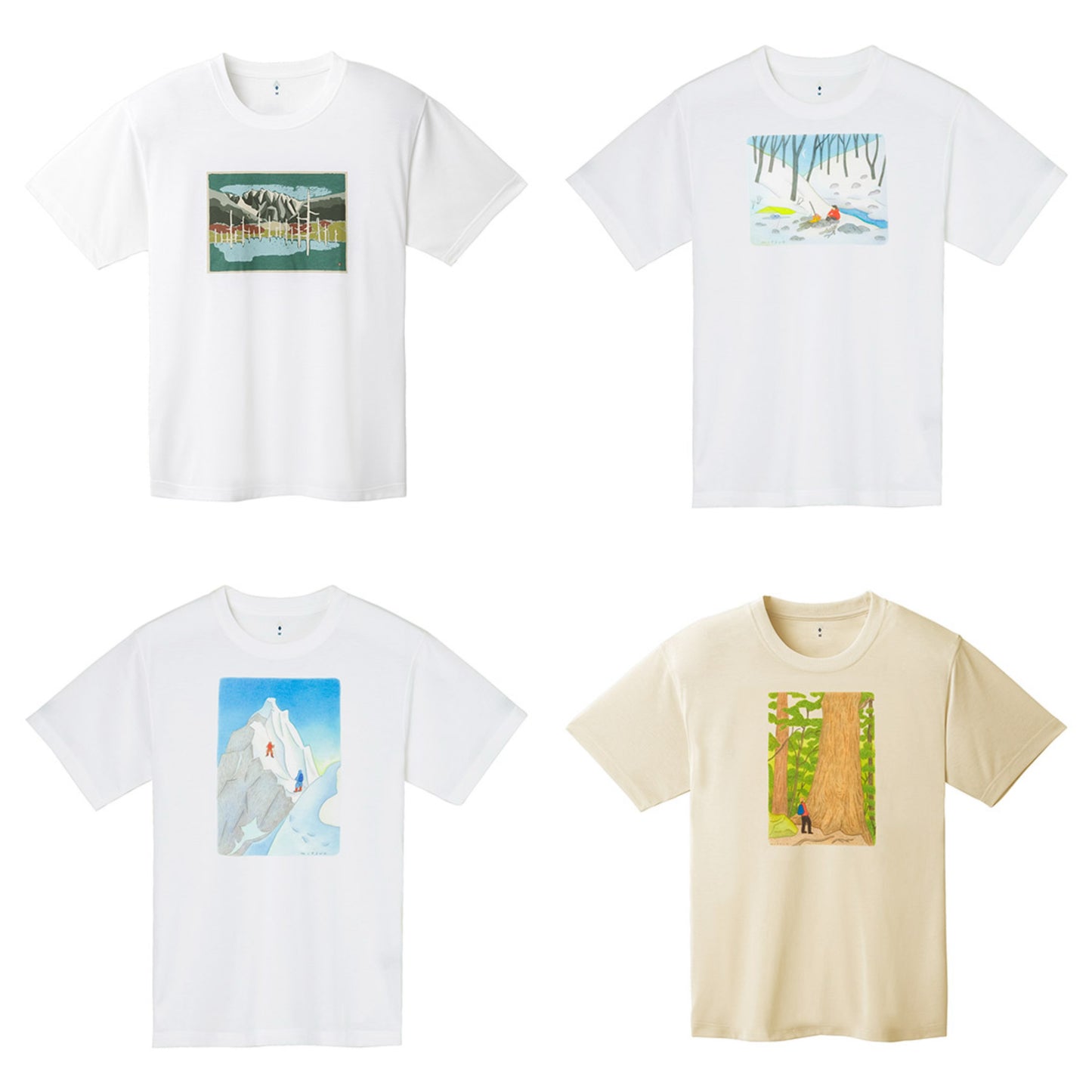 Japanese children's clothing mont-bell UV protection / water absorption and quick drying / durable / breathable / odor suppression Taisho Pond / Winter Valley / Snow Mountain Climbing / Yakushima pattern tops XS-XL adult summer TOPS 