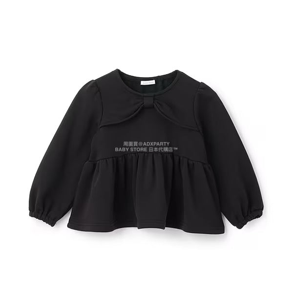 日本童裝 Ly# mine 蝴蝶結領荷葉上衣 100-150cm 女童款 冬季 TOPS