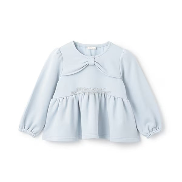 日本童裝 Ly# mine 蝴蝶結領荷葉上衣 100-150cm 女童款 冬季 TOPS