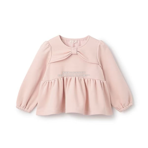 日本童裝 Ly# mine 蝴蝶結領荷葉上衣 100-150cm 女童款 冬季 TOPS