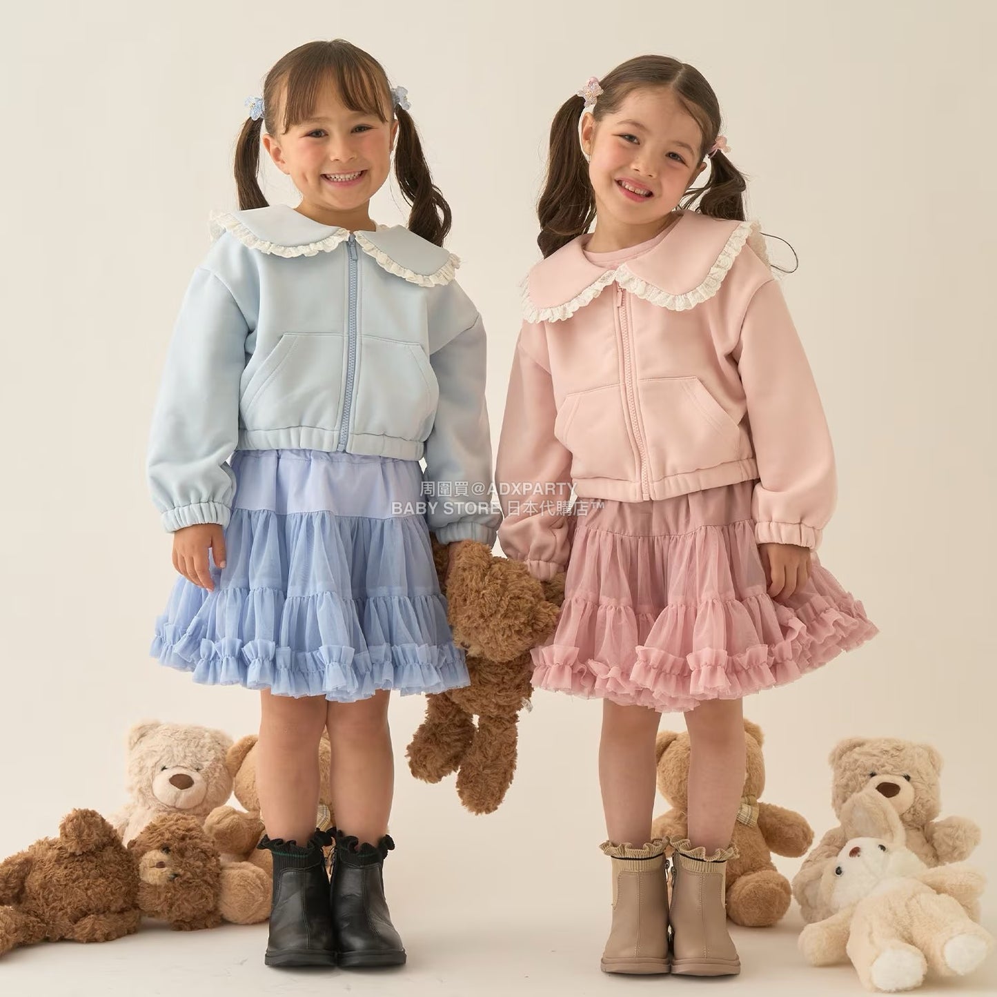 日本童裝 Ly# mine 水手領拉鍊衛衣外套 100-150cm 女童款 冬季 OUTERWEAR