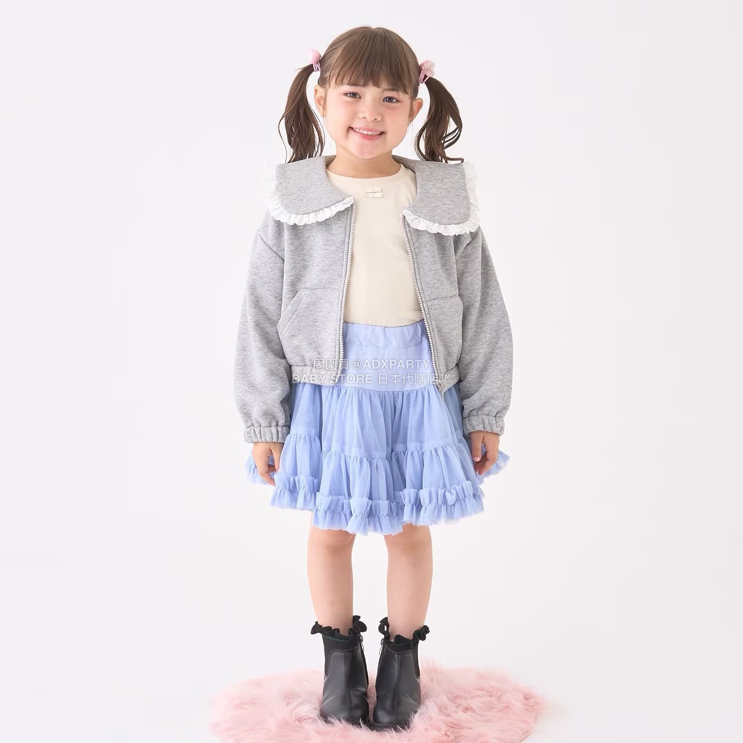 日本童裝 Ly# mine 水手領拉鍊衛衣外套 100-150cm 女童款 冬季 OUTERWEAR
