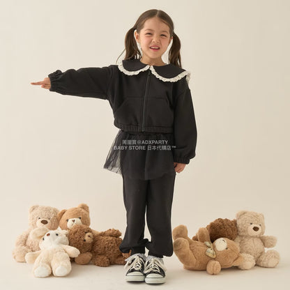 日本童裝 Ly# mine 水手領拉鍊衛衣外套 100-150cm 女童款 冬季 OUTERWEAR