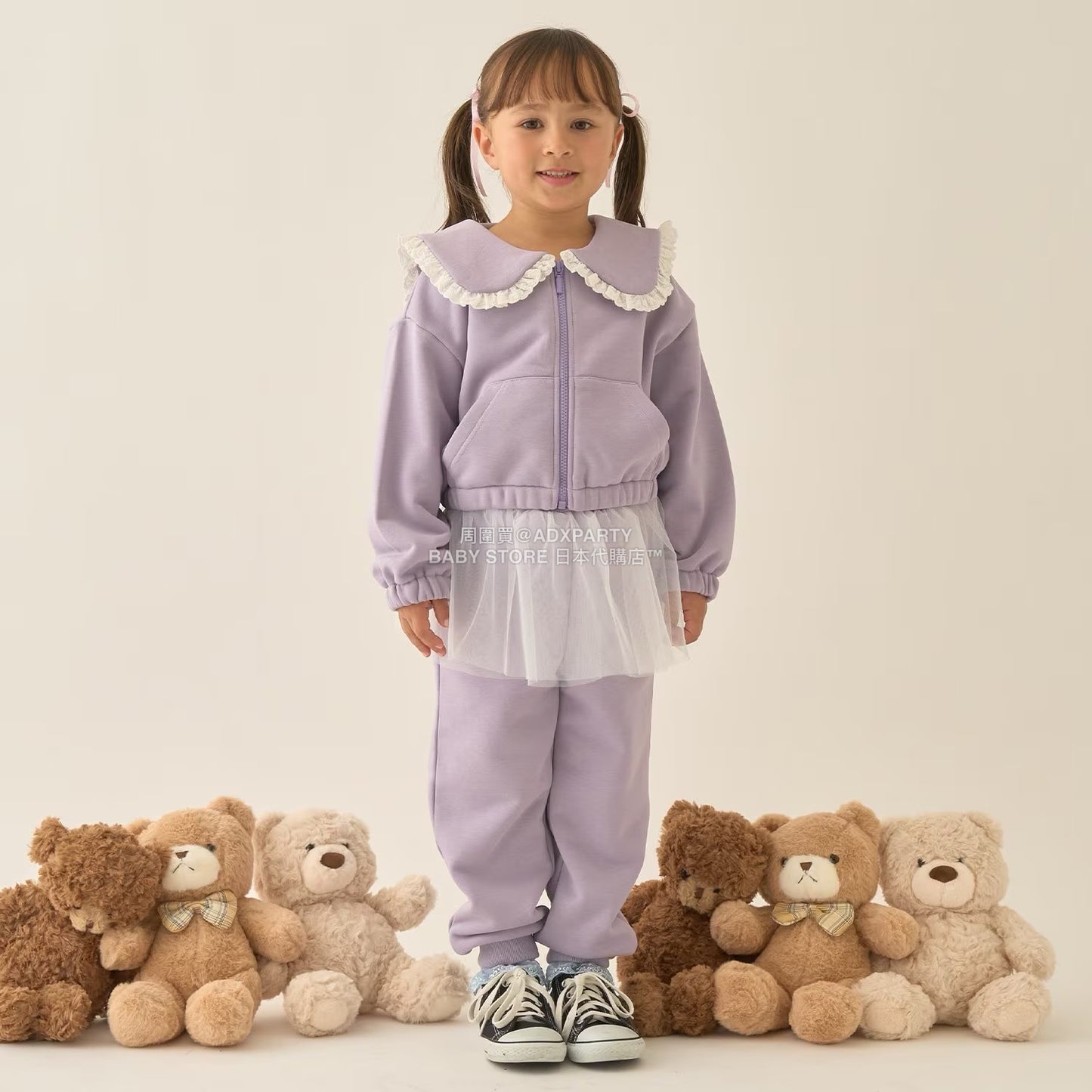 日本童裝 Ly# mine 水手領拉鍊衛衣外套 100-150cm 女童款 冬季 OUTERWEAR