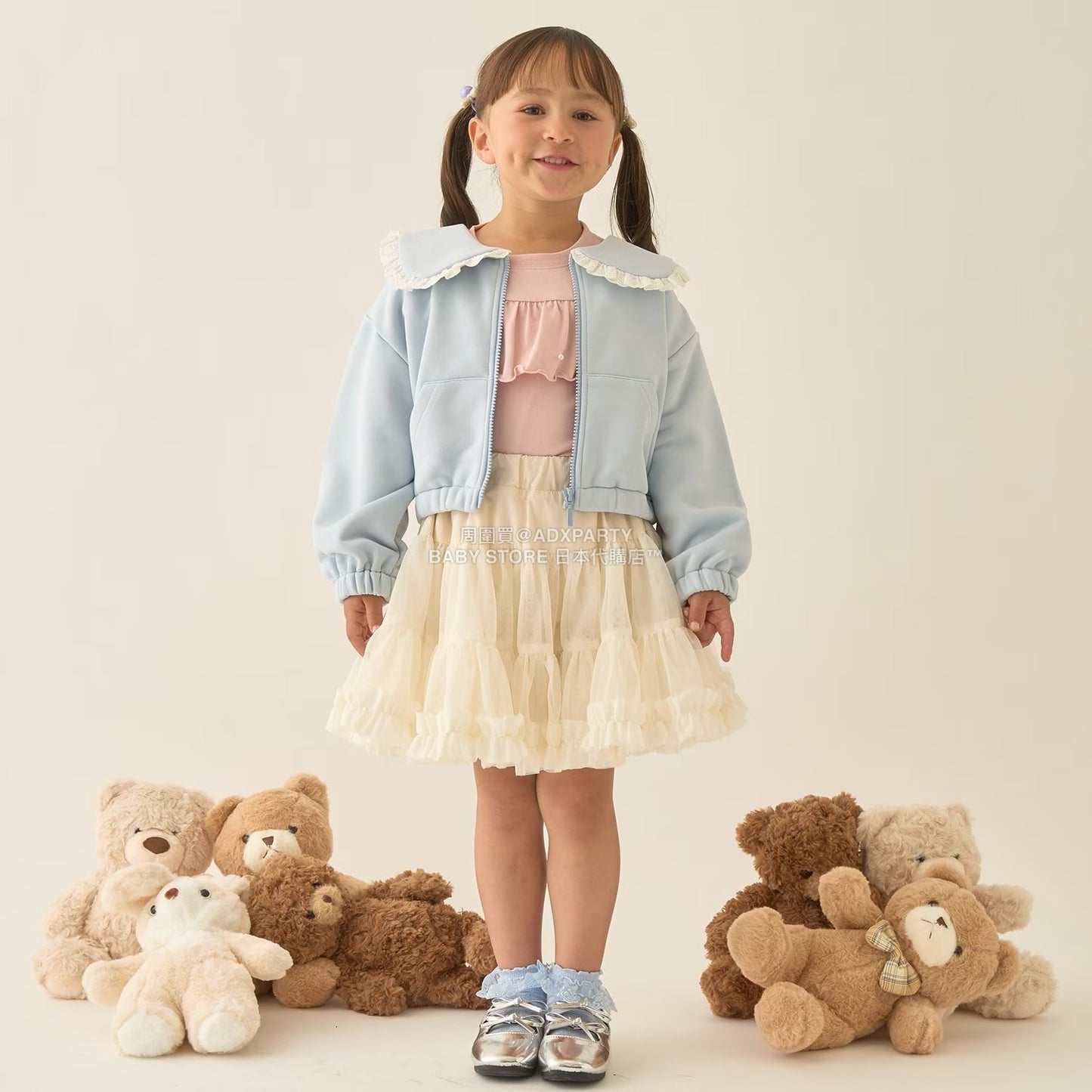 日本童裝 Ly# mine 水手領拉鍊衛衣外套 100-150cm 女童款 冬季 OUTERWEAR