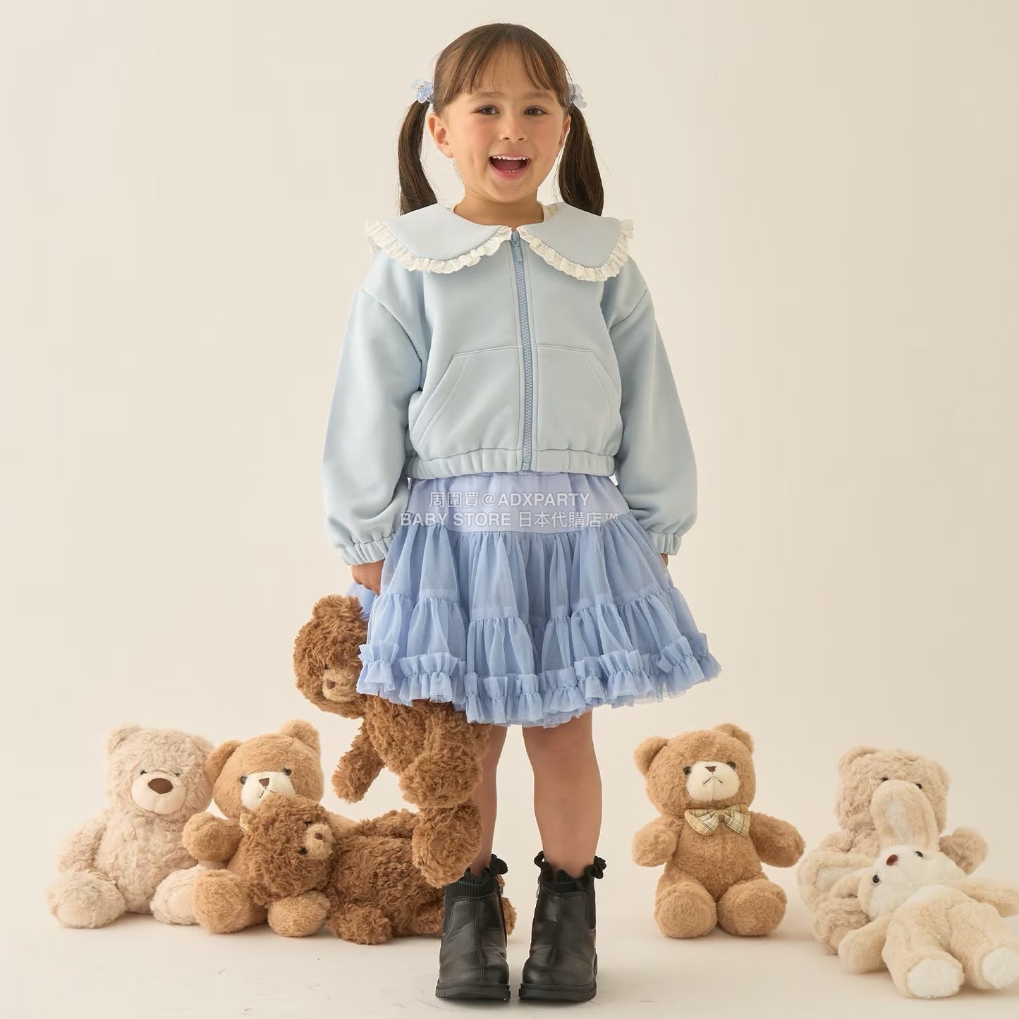 日本童裝 Ly# mine 水手領拉鍊衛衣外套 100-150cm 女童款 冬季 OUTERWEAR