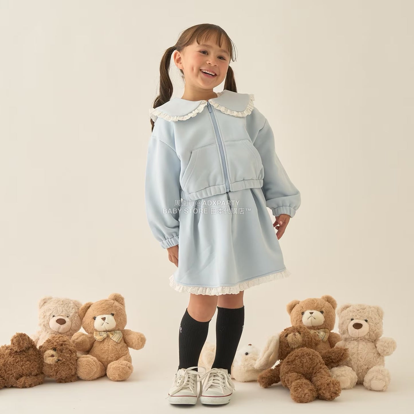 日本童裝 Ly# mine 水手領拉鍊衛衣外套 100-150cm 女童款 冬季 OUTERWEAR