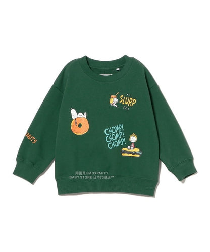 日本童裝 B:MING by BEAMS Peanuts 全花紋印花衛衣 90-140cm 男童款/女童款 秋冬季 TOPS