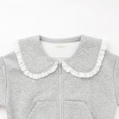 日本童裝 Ly# mine 水手領拉鍊衛衣外套 100-150cm 女童款 冬季 OUTERWEAR