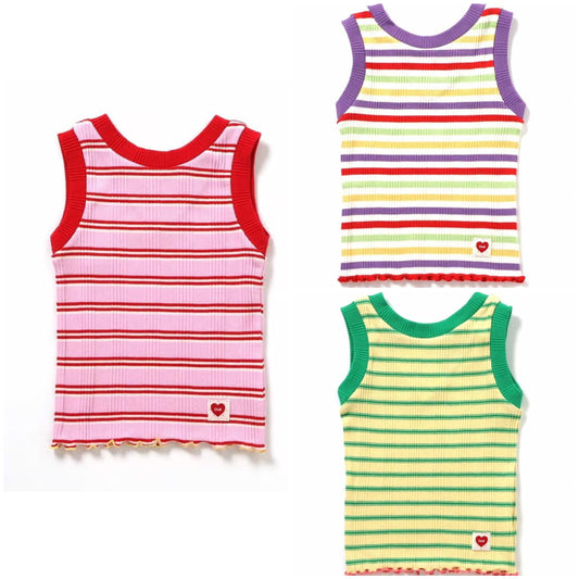 日本童裝 BREEZE 羅紋邊背心 80-140cm 女童款 夏季 TOPS