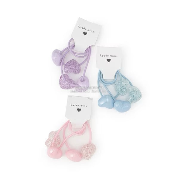 日本直送 Lycee mine 閃光心型髮圈兩件裝 手飾/髮飾系列