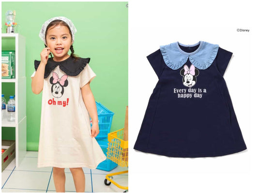 日本童裝 BREEZE x Disney 翻領連身裙 80-140cm 女童款 夏季 DRESSES