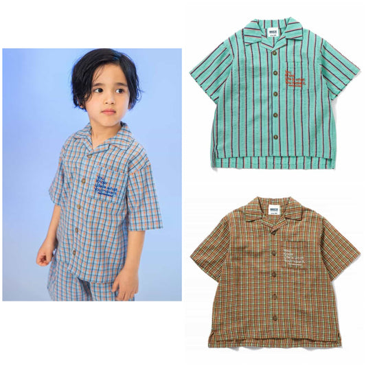 日本童裝 BREEZE 紗線染色襯衫 80-140cm 男童款 夏季 TOPS