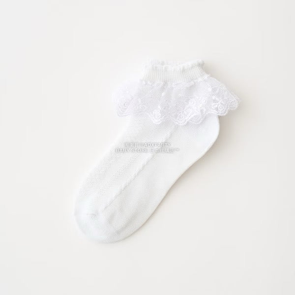 日本直送 Lycee mine 蕾絲短襪一對 15-19cm 襪系列
