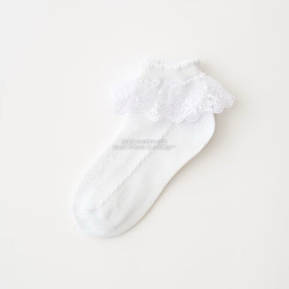 日本直送 Lycee mine 蕾絲短襪一對 15-19cm 襪系列