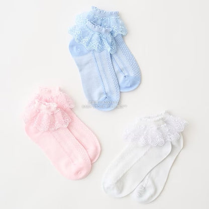 日本直送 Lycee mine 蕾絲短襪一對 15-19cm 襪系列